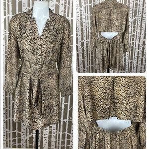 Mara Hoffman Leopard Print Open Back Silk Dress sz M